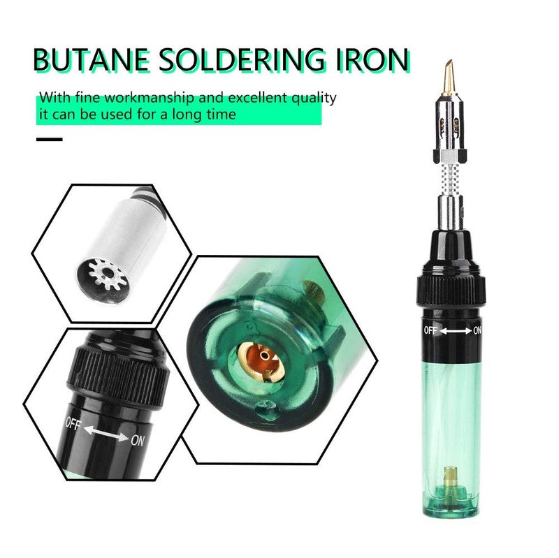 Jadeshay Cordless Butane Gas Soldering Iron Gun & Welding Pen Tool, 1300â„ƒ(2372â„‰) Handy Torch for Precision Electronics Soldering (Green) - Image 3